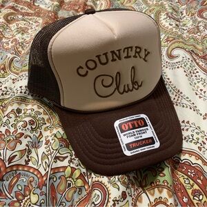 Country Club Trucker Hat Otto SnapBack Cap NEW with Tag Tan Brown (retail $39)